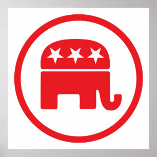 Republikanska Party politiska symbol (elefant) Poster