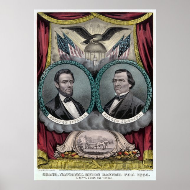 Republikanska presidentens Biljett 1864 Poster (Framsidan)