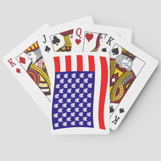 Republikanska stjärnor och ränder flagga spel kort (Baksidan)