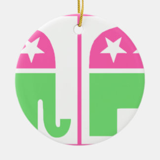 republikanskaa partitelefant med gränsen julgransprydnad keramik