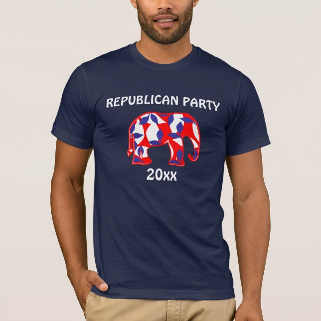 Republikanskaa partitelefantmaskoten SKRÄDDARSY T-shirt (Framsida)