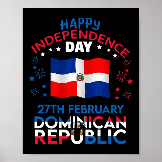 Republiken 180:e Independence day Dominikanska Fla Poster (Framsidan)