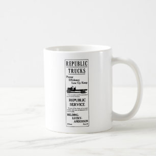 Republiken 1919 åker lastbil illustrationen kaffemugg