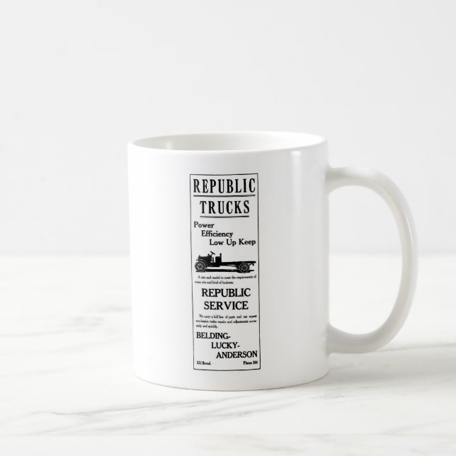 Republiken 1919 åker lastbil illustrationen kaffemugg (Höger)