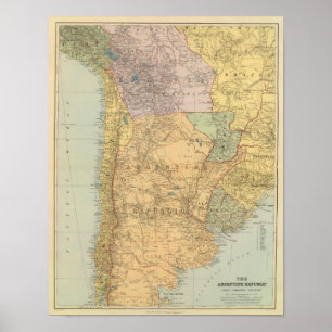 Republiken Argentina, Chile, Paraguay, Uruguay Poster