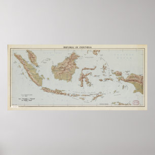 Republiken av Indonesien kartlägger (1957) Poster