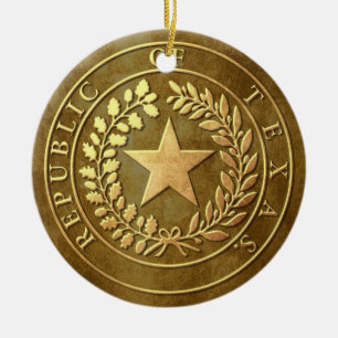Republiken av Texas förseglar Julgransprydnad Keramik