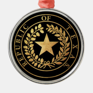 Republiken av Texas förseglar Julgransprydnad Metall