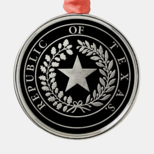 Republiken av Texas förseglar Julgransprydnad Metall