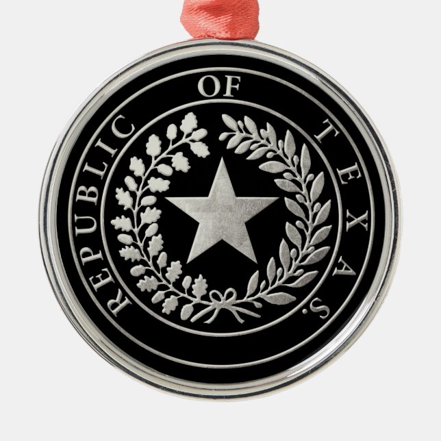 Republiken av Texas förseglar Julgransprydnad Metall (Framsidan)