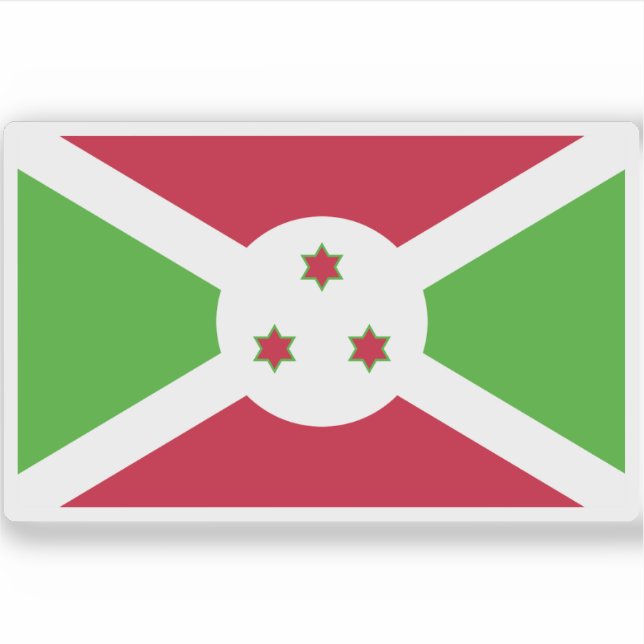 Republiken Burundi flagga Klistermärken (Framsida)