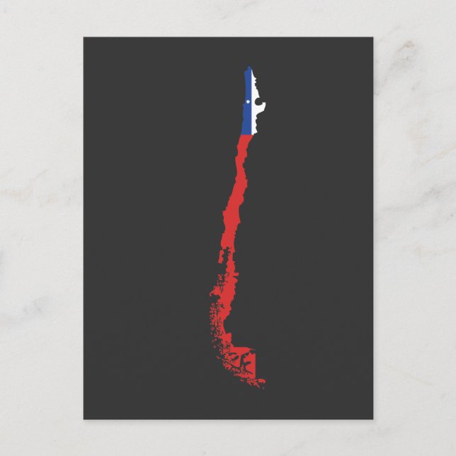 Republiken Chile Sydamerika Karta Chiles Flagga Vykort (Framsida)