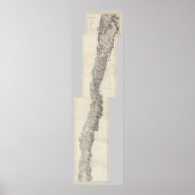 Republiken Chiles karta 18 Poster (Framsidan)