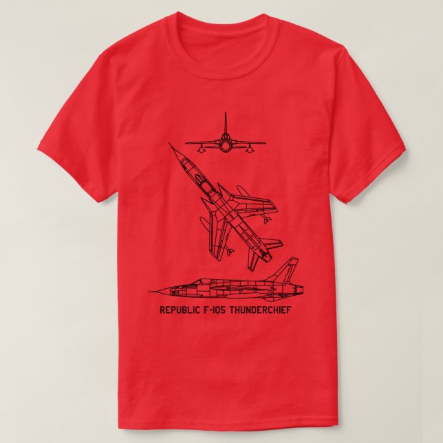 Republiken F105 ThunderChief American Flygplan Blu T Shirt (Design framsida)