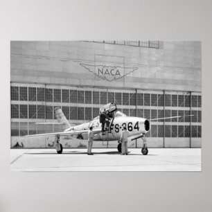 Republiken F-84F på rampen vid Moffett Fält Poster