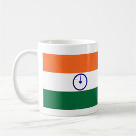Republiken Indien Flagga och Anthem Porcelain Mugg