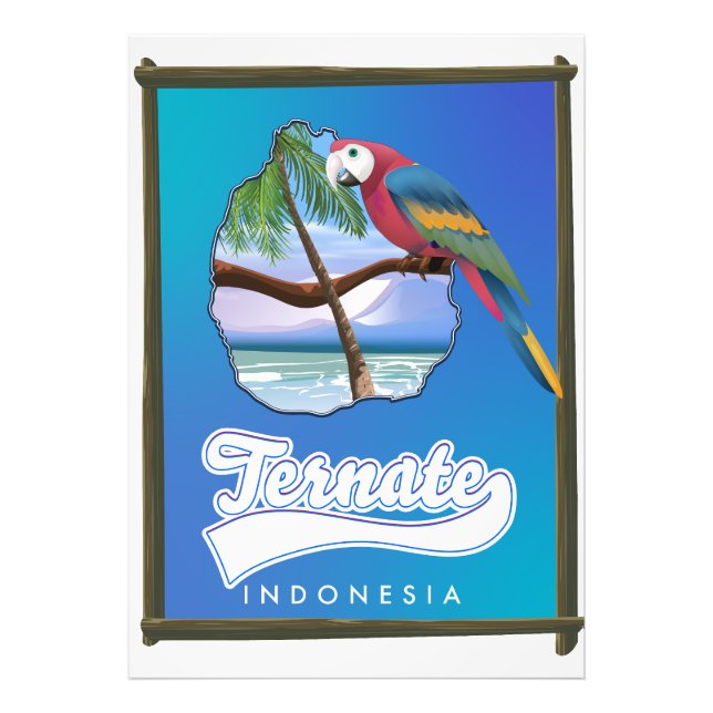 Republiken Indonesien (Nias Island) resa karta Fototryck (Framsidan)