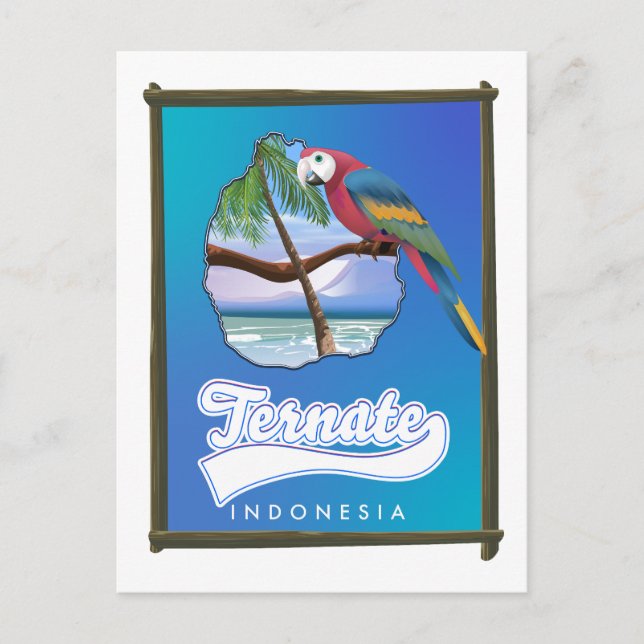 Republiken Indonesien (Nias Island) resa karta Helg Vykort (Framsida)