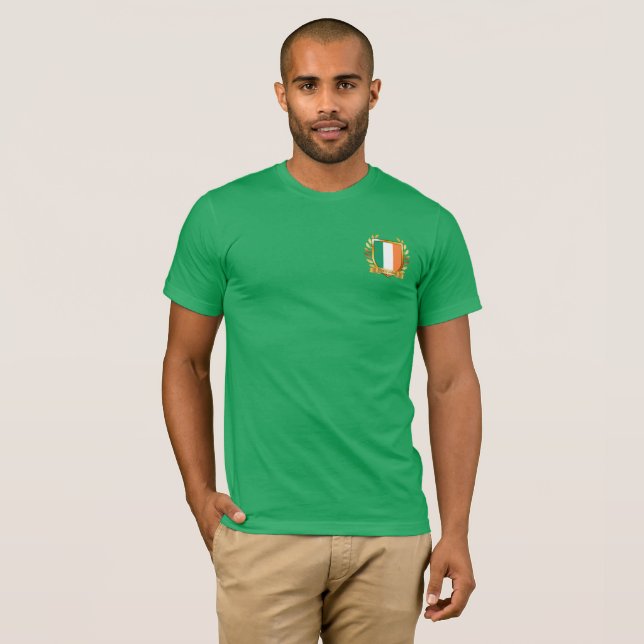 Republiken Irlands flagga sköld T Shirt (Hel framsida)