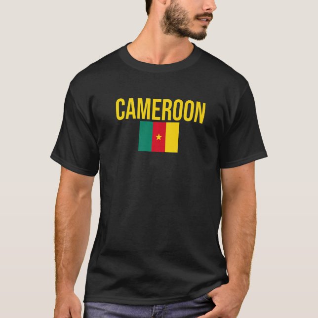 Republiken Kamerun Flagga T Shirt (Framsida)
