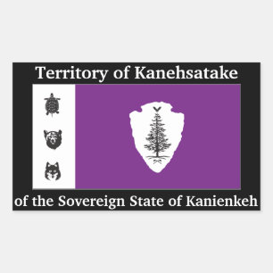 Republiken Kanienkeh (Mohawk Nation) Sticker Rektangulärt Klistermärke