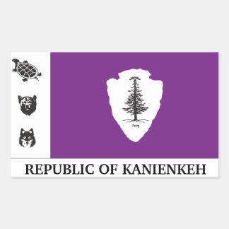 Republiken Kanienkeh (Mohawk Nation) Sticker Rektangulärt Klistermärke