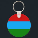 Republiken Karelen Flagga Nyckelring<br><div class="desc">Patriotiska flagga i Karelen.</div>