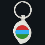 Republiken Karelen Flagga Swirl Silverfärgad Nyckelring<br><div class="desc">Patriotiska flagga i Karelen.</div>
