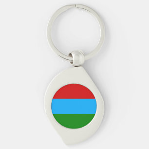 Republiken Karelen Flagga Swirl Silverfärgad Nyckelring