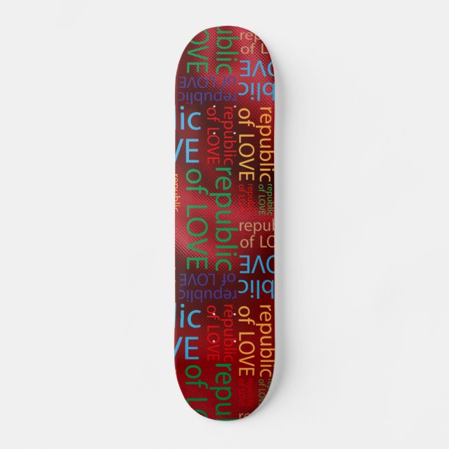 Republiken kärlek mini skateboard bräda 18,7 cm (Framsida)