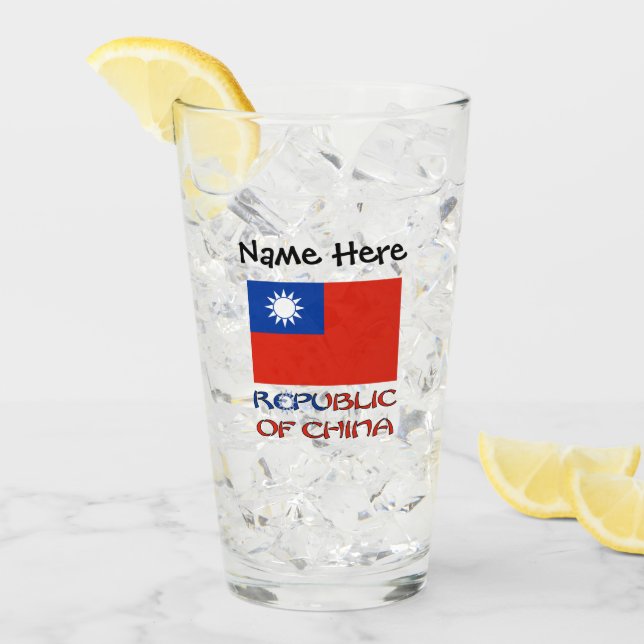 Republiken Kinas Taiwan Flagga Personlig  Glaskopp (Framsida Ice)