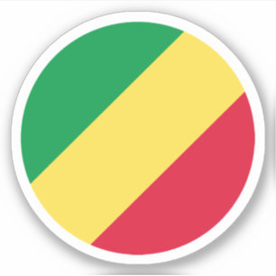 Republiken Kongo Flag Rund Klistermärke Klistermärken