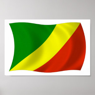 Republiken Kongo Flagga Affisch Print