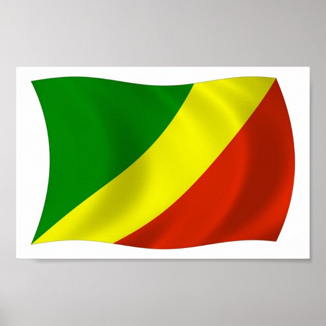 Republiken Kongo Flagga Affisch Print (Framsidan)