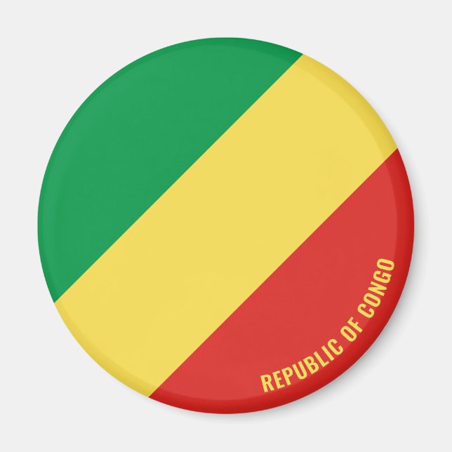 Republiken Kongo Flagga Charming Patriotic Magnet (Framsidan)