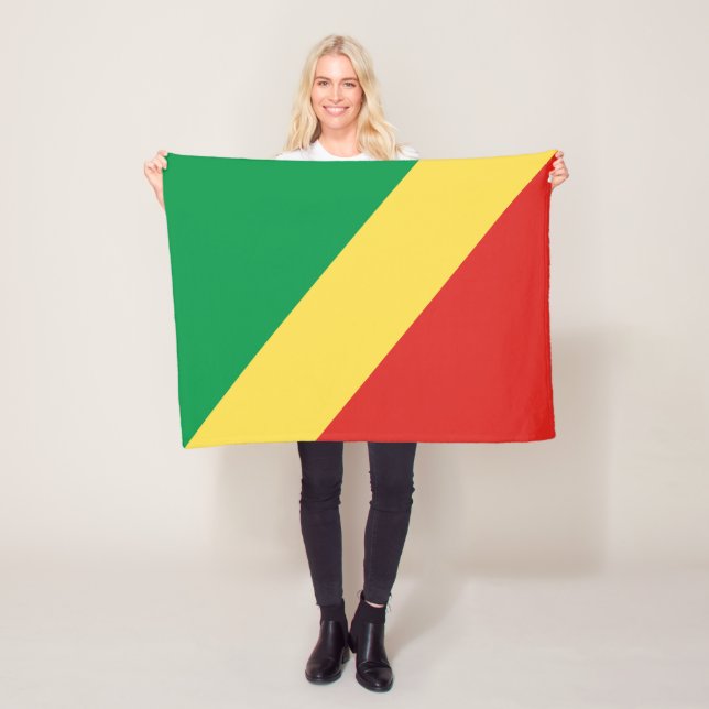 Republiken Kongo-Flagga Fleecefilt (På plats)