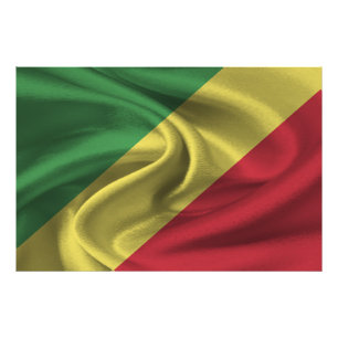 Republiken Kongo-Flagga Fototryck