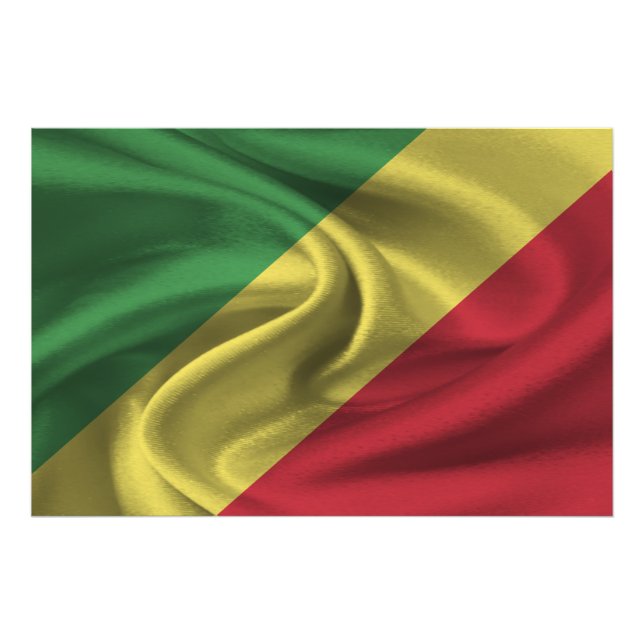 Republiken Kongo-Flagga Fototryck (Framsidan)
