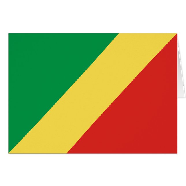 Republiken Kongo Flagga Hälsningskort (Framsidan Horizontal)