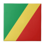 Republiken Kongo-Flagga Kakelplatta<br><div class="desc">Patriotiska flagga i Kongo.</div>