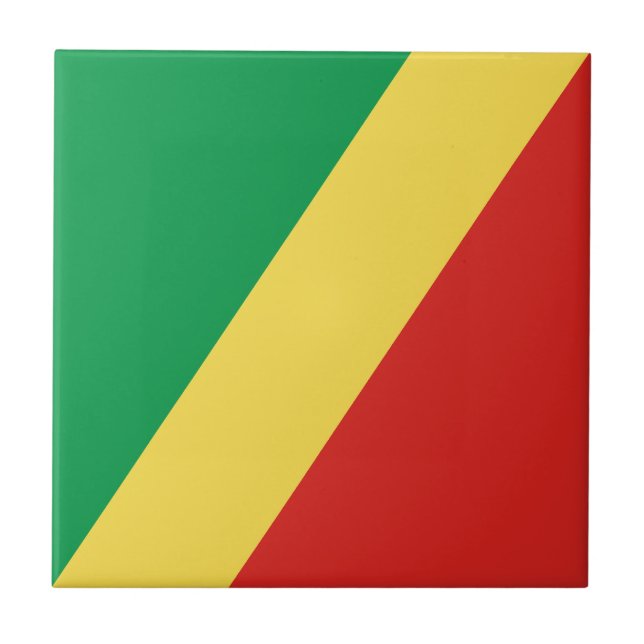 Republiken Kongo Flagga Kakelplatta (Framsidan)