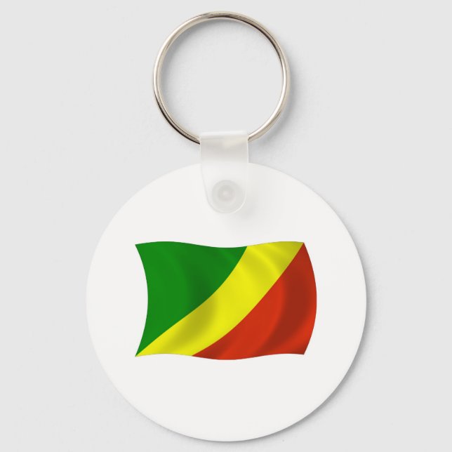 Republiken Kongo Flagga Keychain Nyckelring (Framsida)