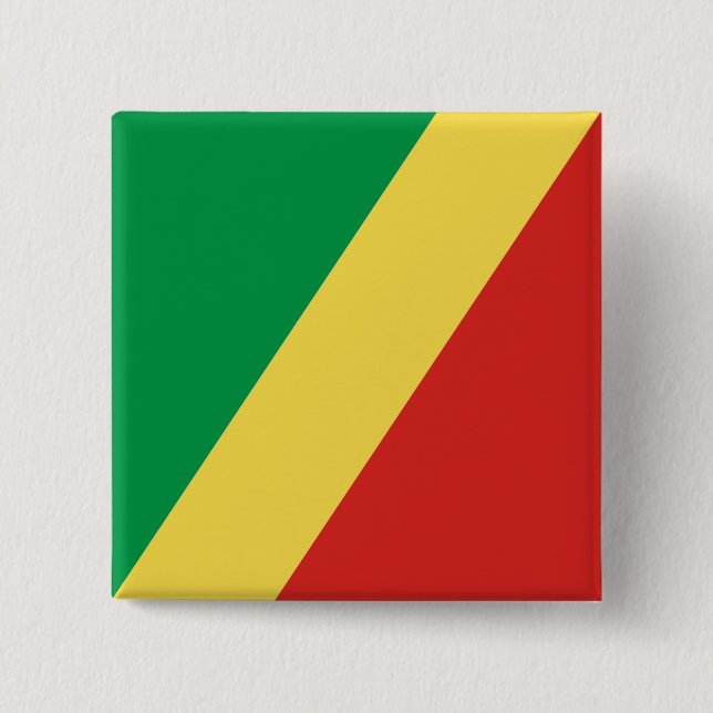 Republiken Kongo-Flagga Knapp (Framsida)