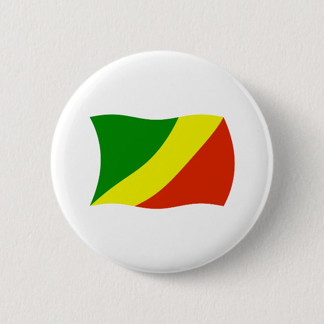 Republiken Kongo Flagga Knapp (Framsida)