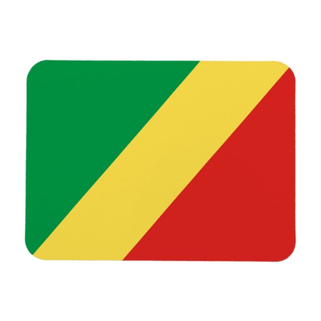 Republiken Kongo Flagga Magnet (Horisontell)