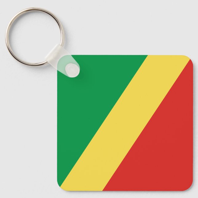 Republiken Kongo-Flagga Nyckelring (Framsida)