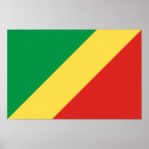 Republiken Kongo-Flagga Poster