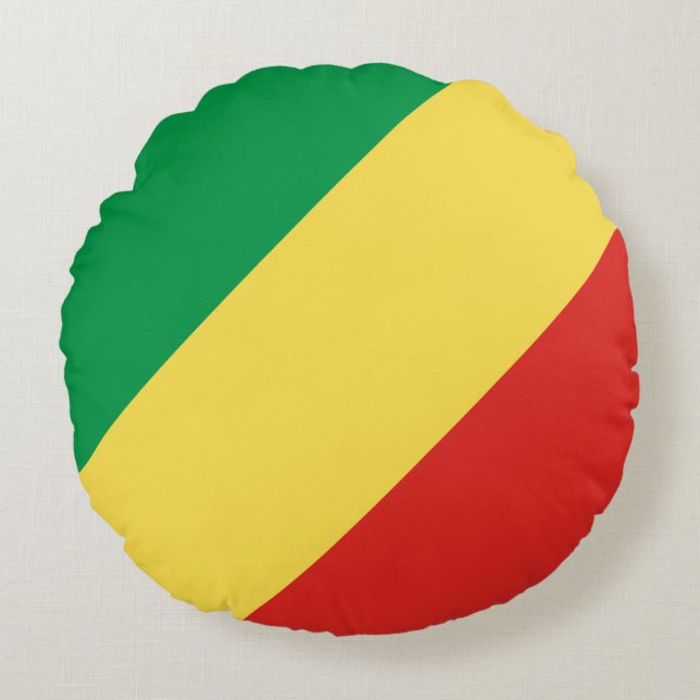 Republiken Kongo-Flagga Rund Kudde (Framsidan)
