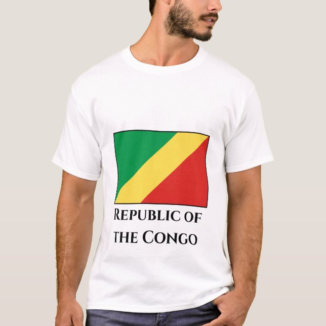 Republiken Kongo-Flagga T Shirt (Framsida)