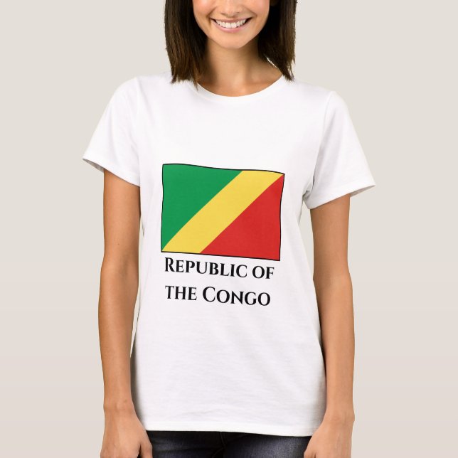 Republiken Kongo-Flagga T Shirt (Framsida)